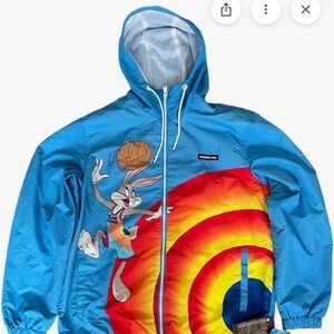 Members Only Space Jam Blue Bugs Bunny Windbreaker